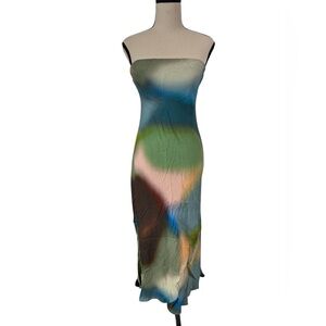 Reformation Strapless Dress in Multicolor Hues